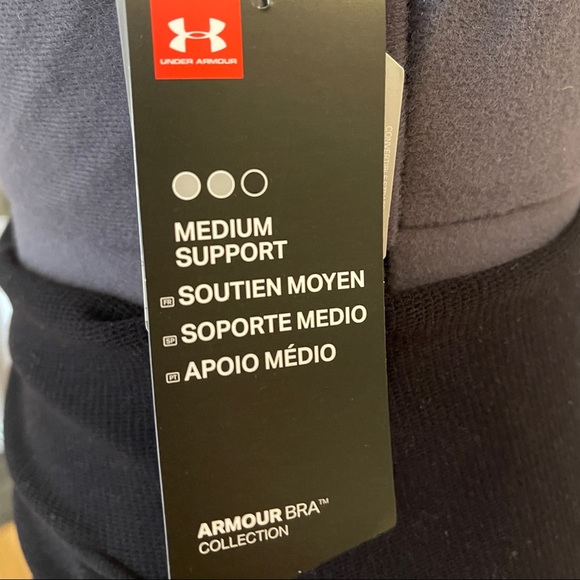 New Under Armour Sports Bra Adjustable Cross Straps LARGE Medium Support NWT - Picture 8 of 9